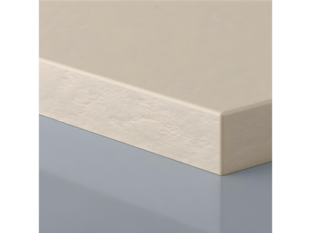 80x120 cm extra-flat Pure shower tray in beige slate-effect resin with beige drain cover