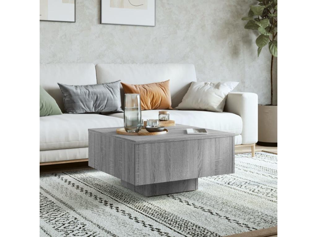 Grey coffee table 60x60x31.5 cm Engineered wood