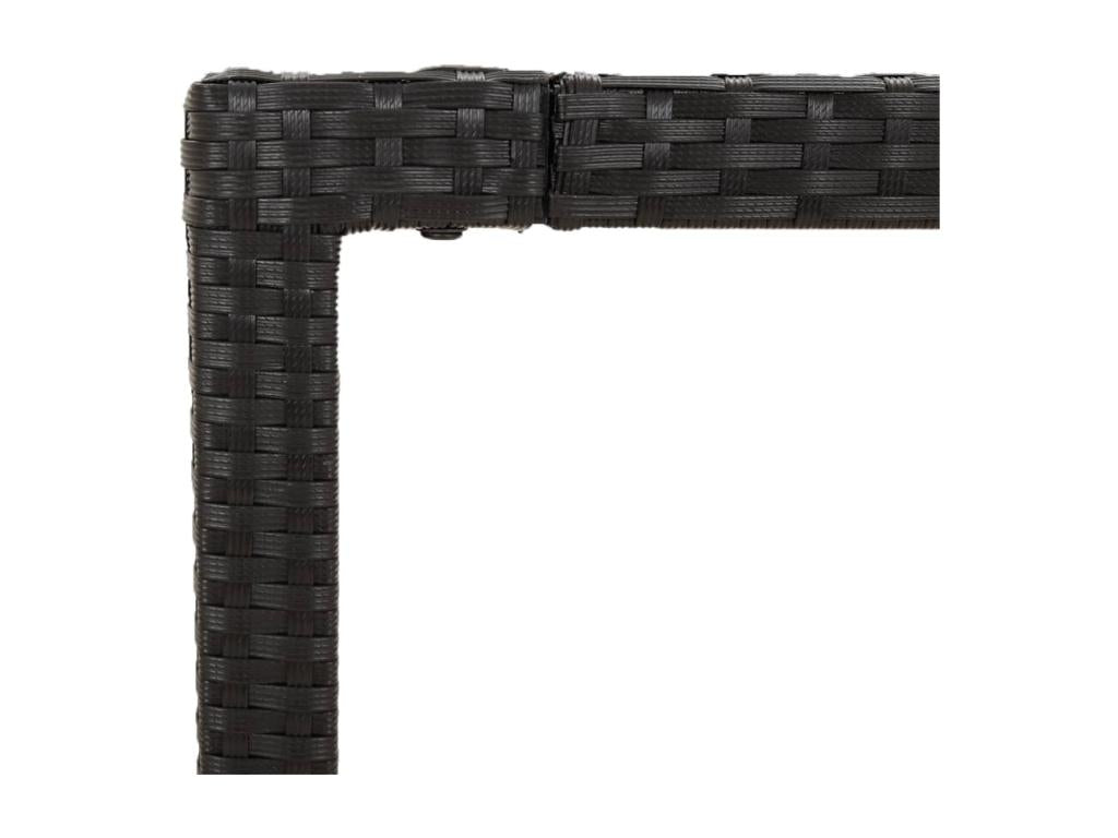 3-Piece Black Garden Dining Set with Cushions