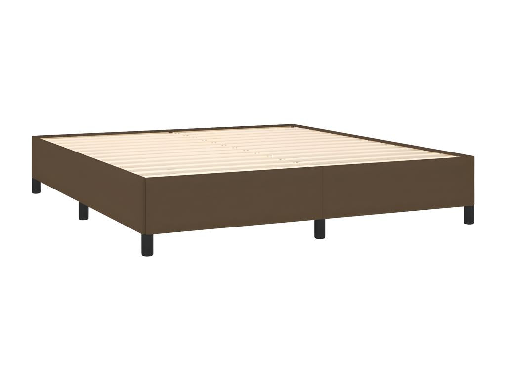 Upholstered bed base with mattress, dark brown, 160x200 cm