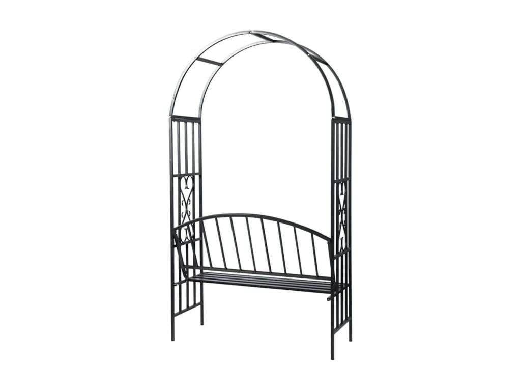 Garden rose arch with bench
