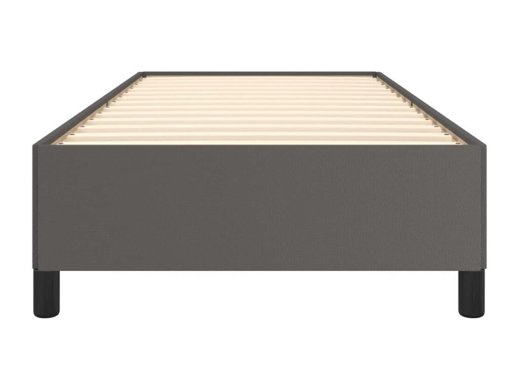 Grey bed frame 90x200 cm faux leather