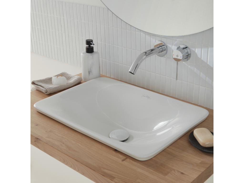 Rectangular inset washbasin