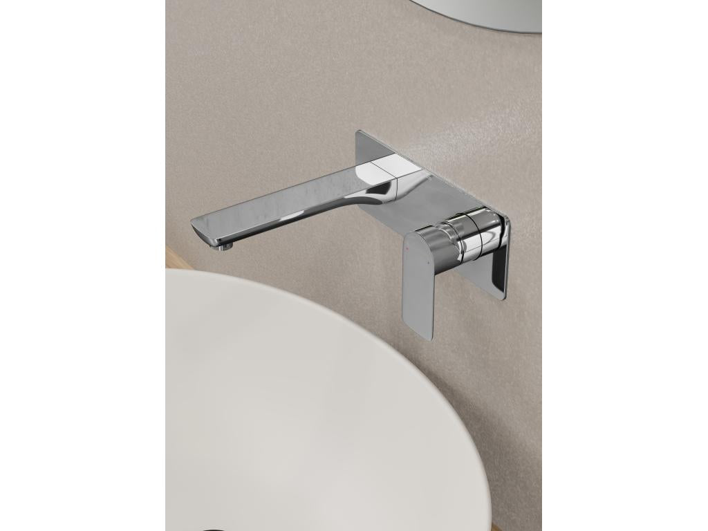 Chrome-plated built-in basin mixer tap -