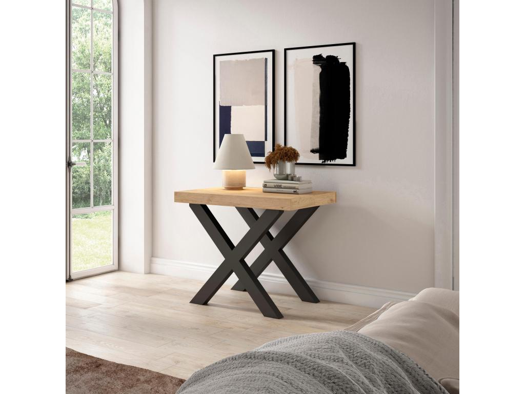 Extendable console table 220cm, seats 10, solid wood legs
