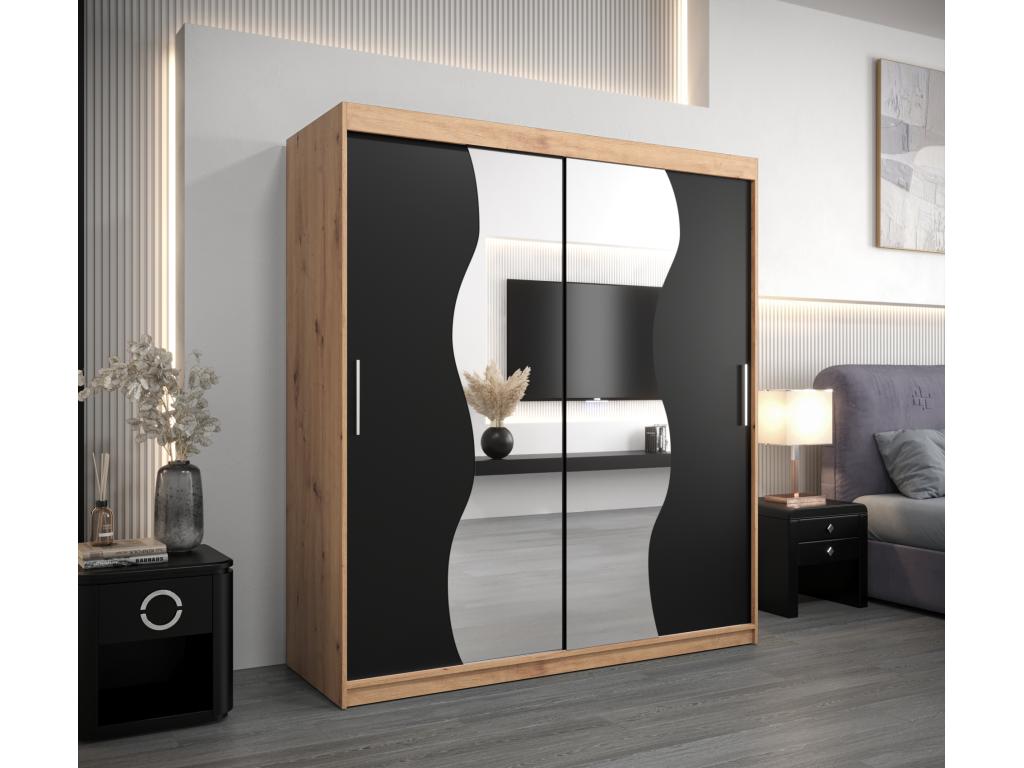 Sliding Door Wardrobe 200/180/62 2 Doors / Black