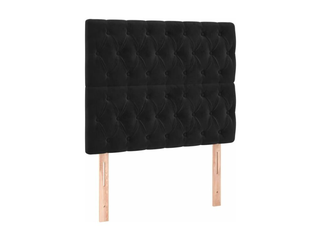 Bed base with mattress, black, 100x200 cm, velvet