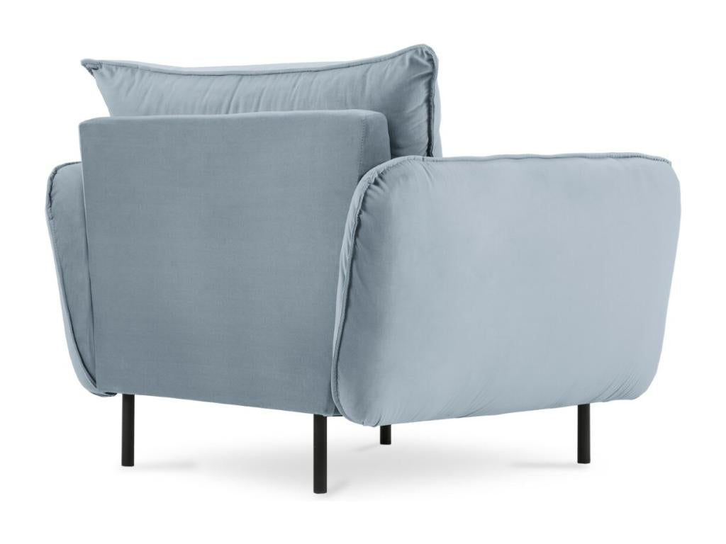 Light blue velvet armchair - 97x94x95cm