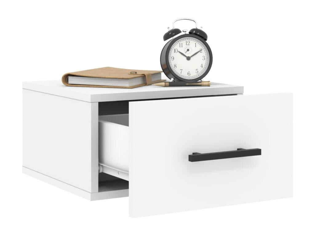 2-piece wall-mounted bedside tables, white, 35x35x20