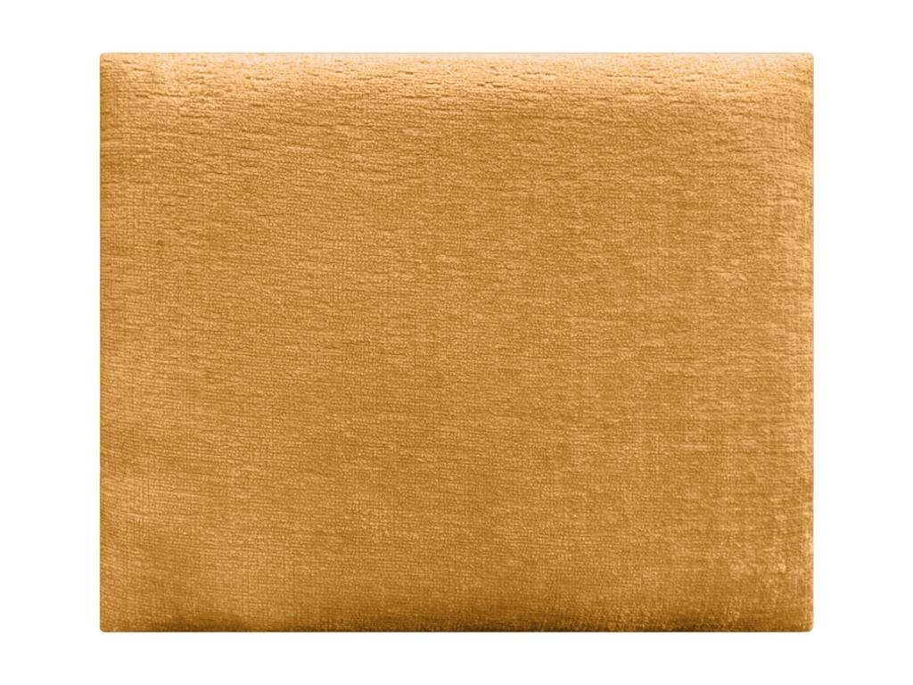 Upholstered Headboard in Eco-Friendly Wool, Composed of Interchangeable Self-Adhesive Panels, Luxury Upholstered Bedroom, Mustard, 90 cm