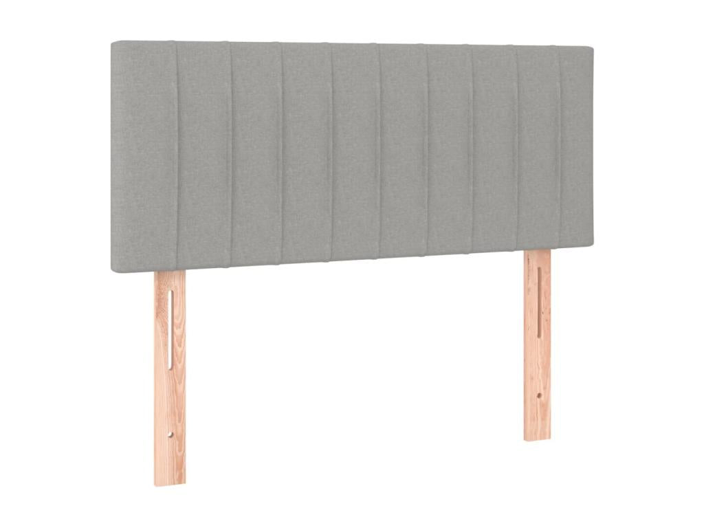 Bed base with light grey LED mattress 120x190 fabric