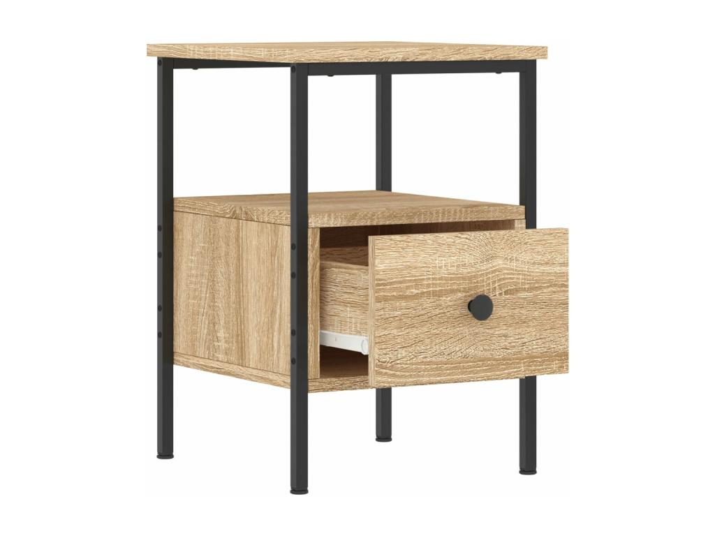 2-piece bedside tables, oak, 34x36x50 cm, engineered wood