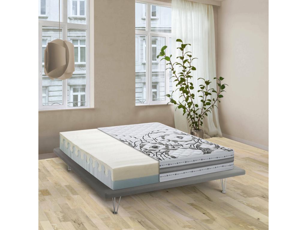 Double mattress, memory foam and Waterfoam, Made in Italy, anti-mite and hypoallergenic, 160x190h 22 cm