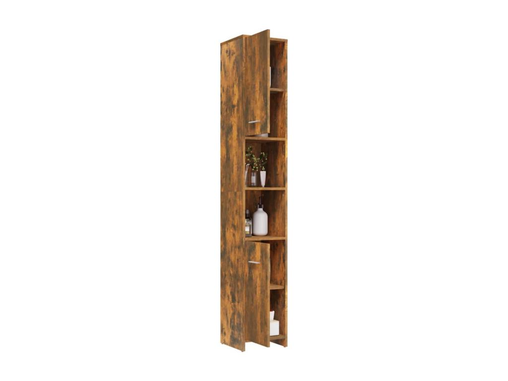Smoked Oak Bathroom Cabinet 30x30x183.5 cm Engineered Wood