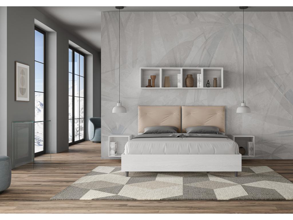 Bed without a mattress base 160x200 with faux leather cushions