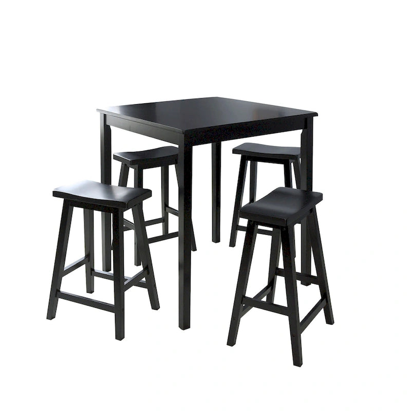 Simple Living Black Belfast 5-piece Saddle Dining Set