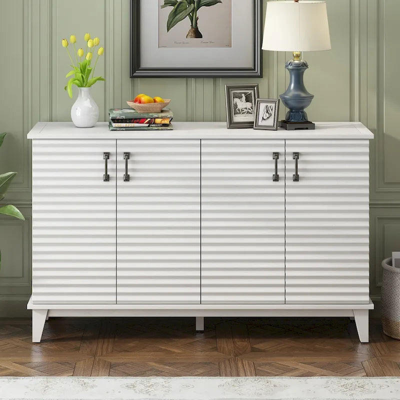 Nestfair Retro Sideboard with 4 Door Large Storage and Adjustable Shelves - N/A
