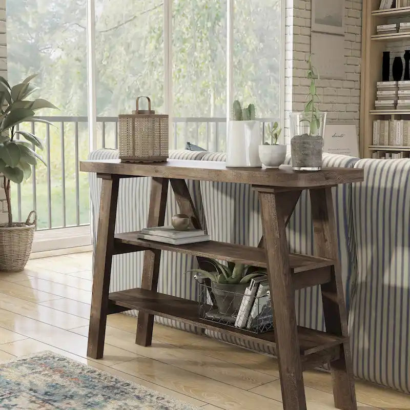 Maison Farmhouse 47-inch 2-Open Shelf Console Table
