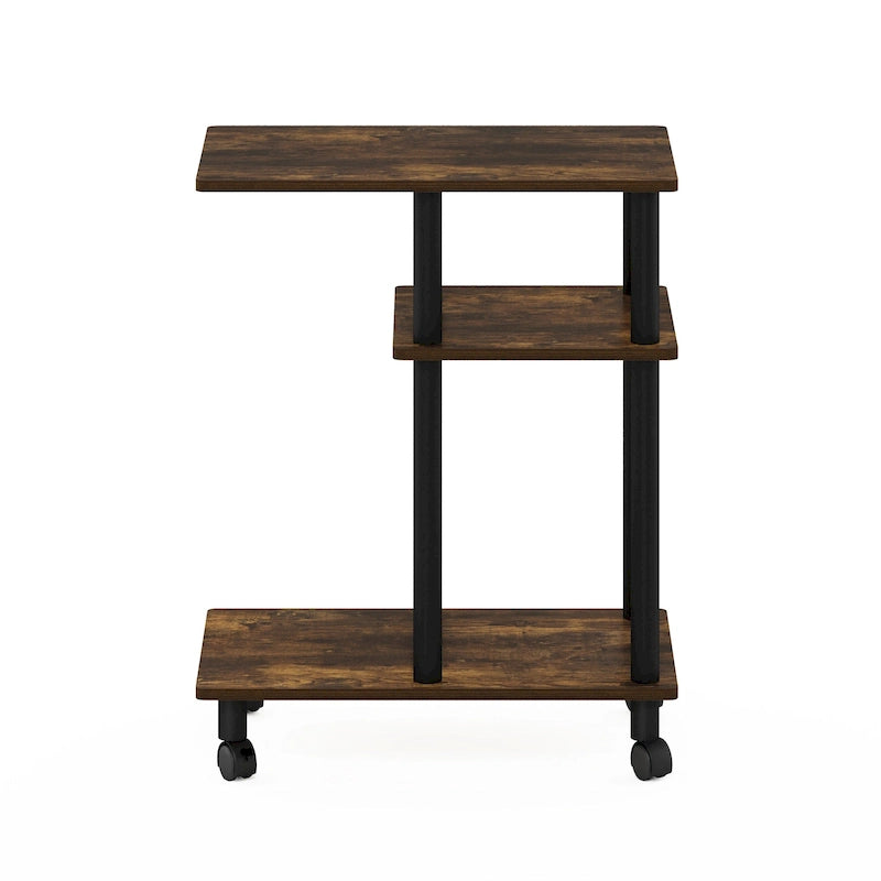 Furinno Turn-N-Tube U Shape Sofa Side Table with Casters