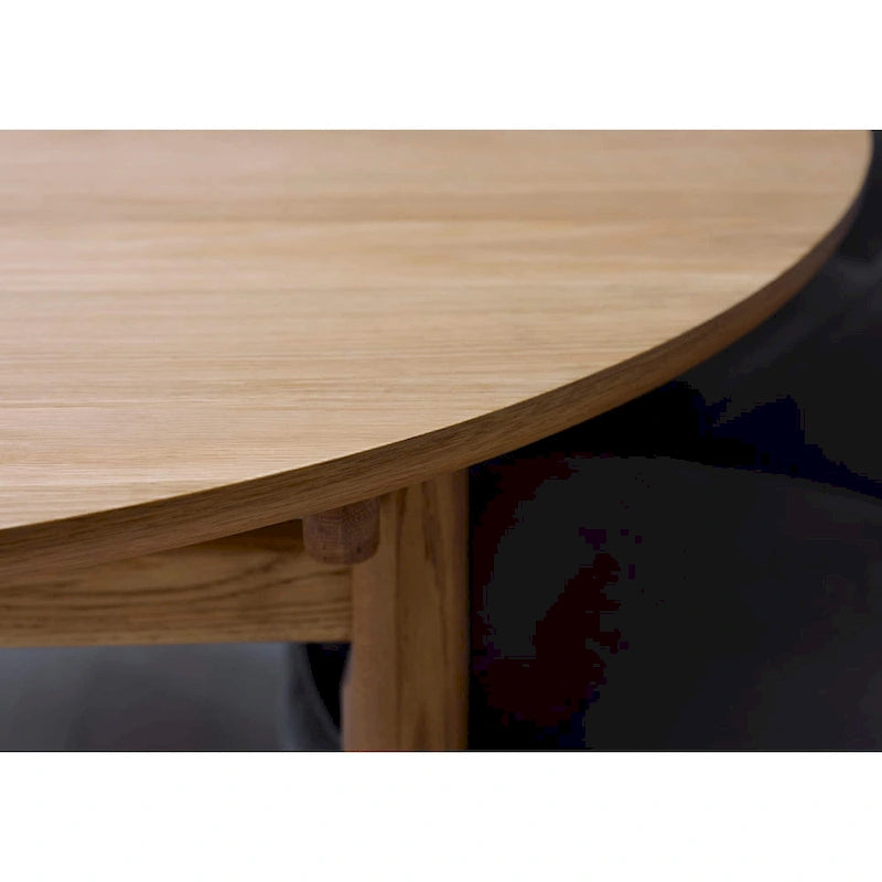 Rye Studio Mid-Century Modern Oval Coffee Table, Natural Oak - 27.5W x 51.125L x 17.75H