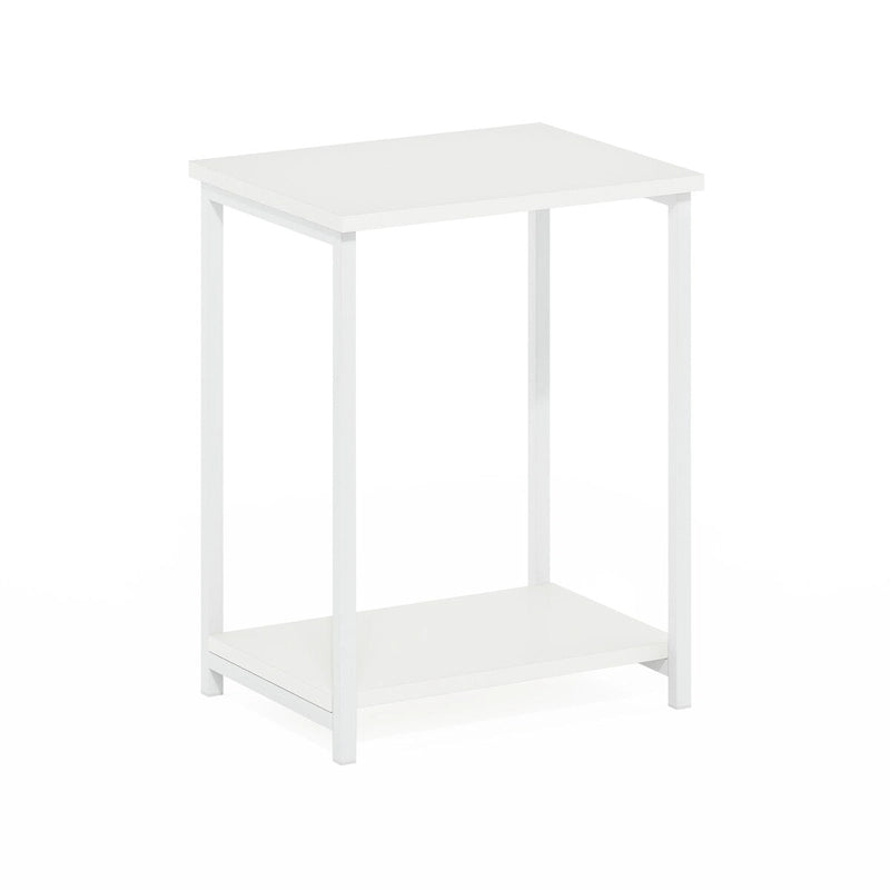 Furinno Simplistic Industrial Metal Frame End Table, 1-Pack, Espresso