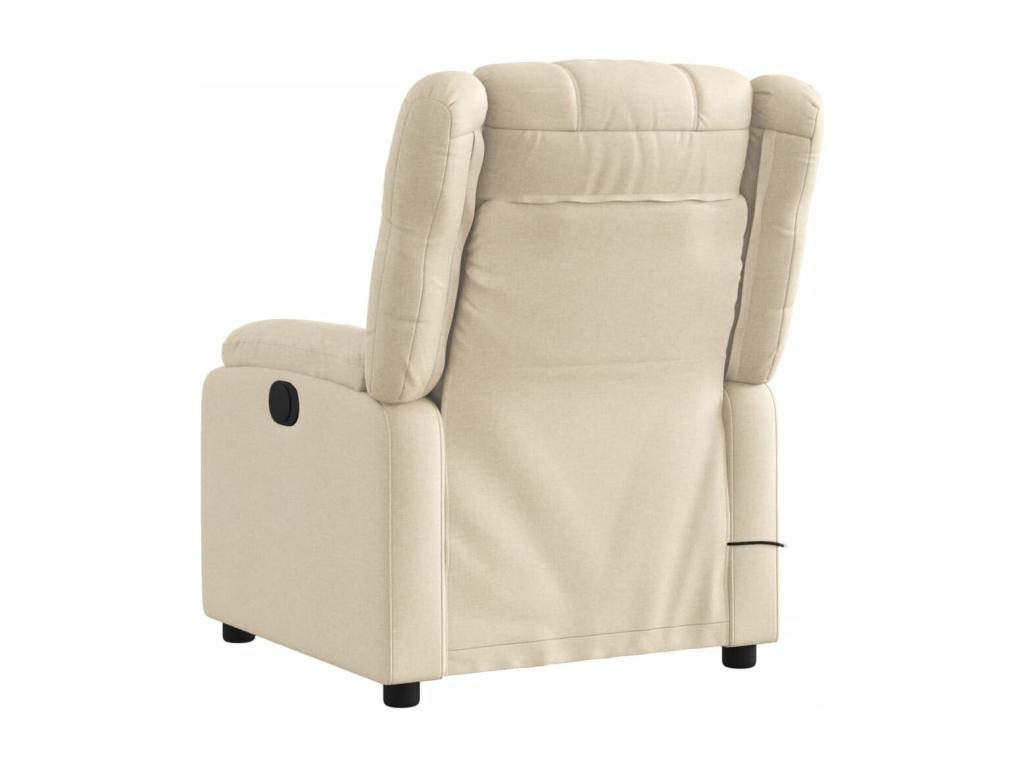 Cream Fabric Reclining Massage Chair
