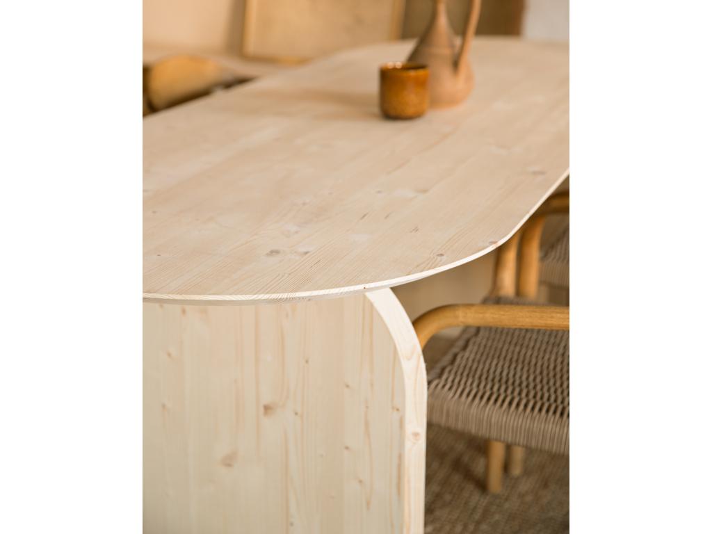 Oval dining table in natural fir wood 200x75.2cm -