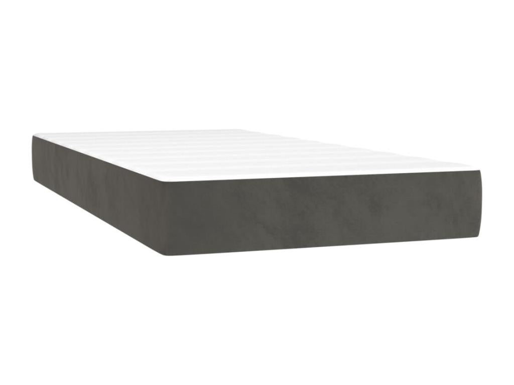 Bed base with mattress, dark grey, 100x200 cm