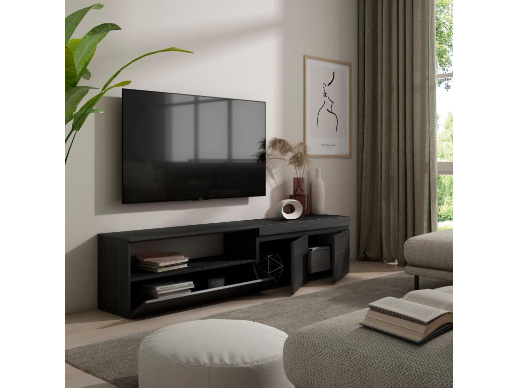 TV Stand/Bench 200x45x35cm For TVs up to 80" Living Room Furniture Black