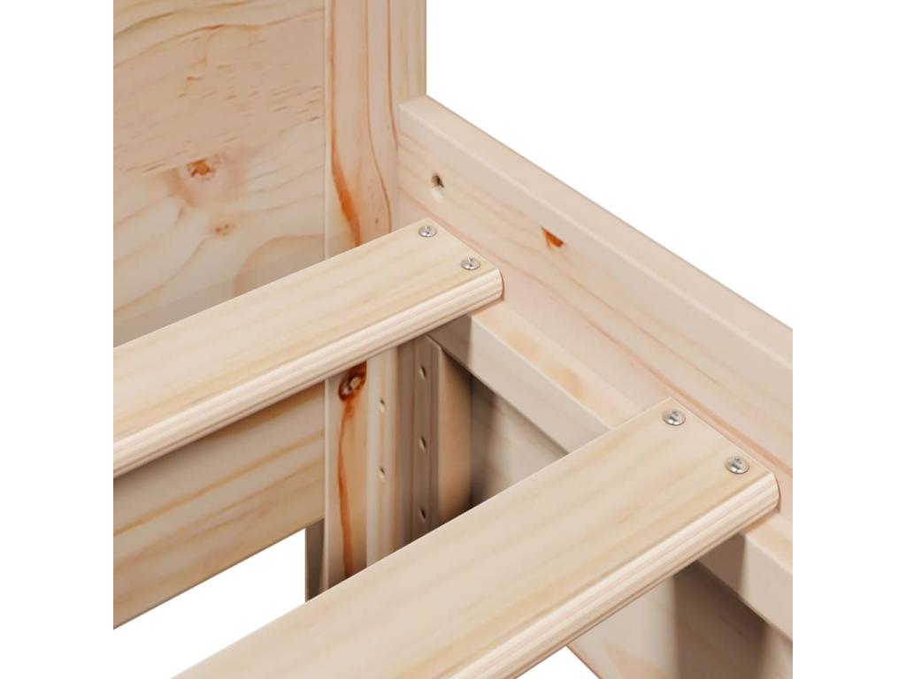 Bed frame without mattress 75x190 cm solid pine wood