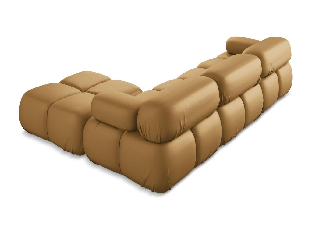 Reversible modular corner sofa in artificial leather -