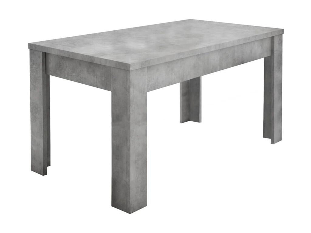 Extendable Dining Table with Cement-Look Top and Legs