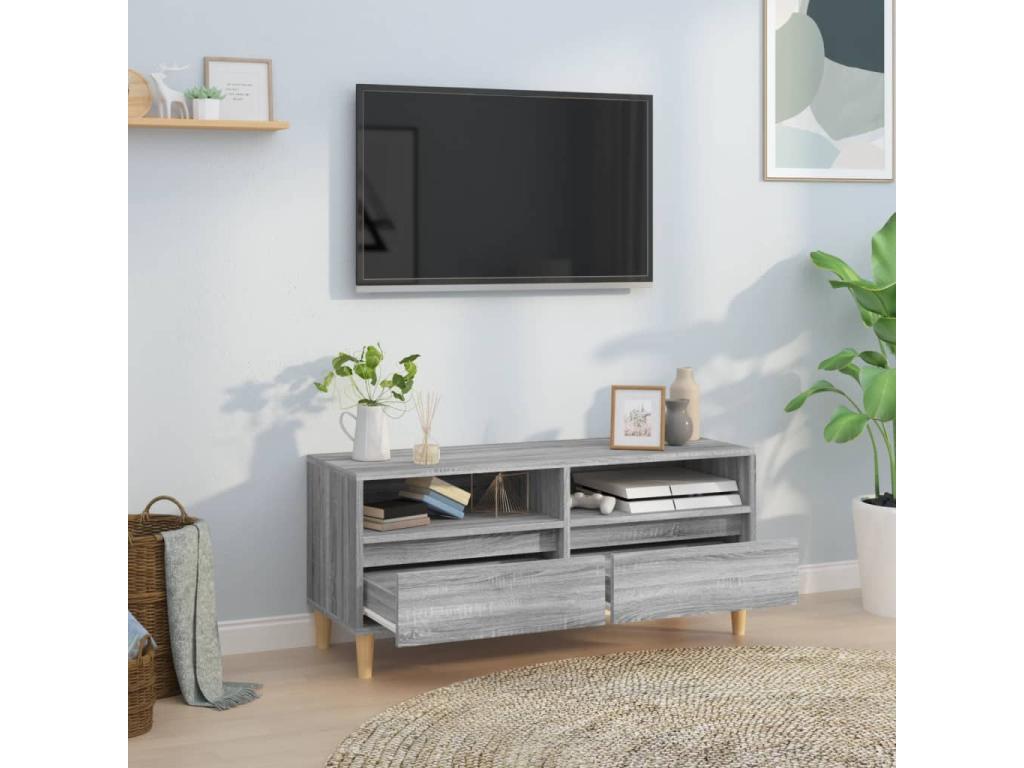 Grey TV stand 100x34.5x44.5 cm engineered wood