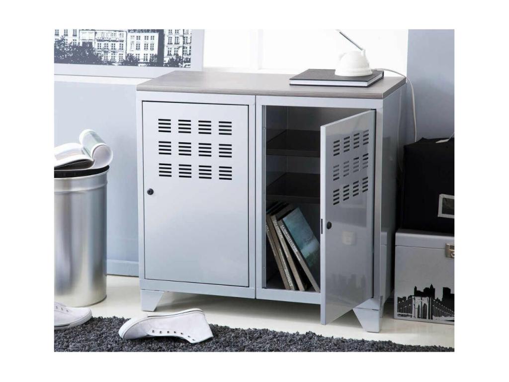2-Door Aluminum Metal Storage Cabinet