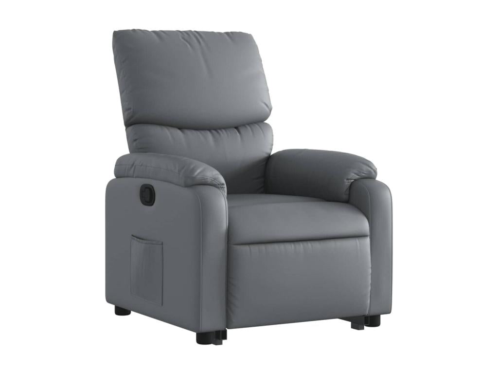 Grey Faux Leather Reclining Armchair
