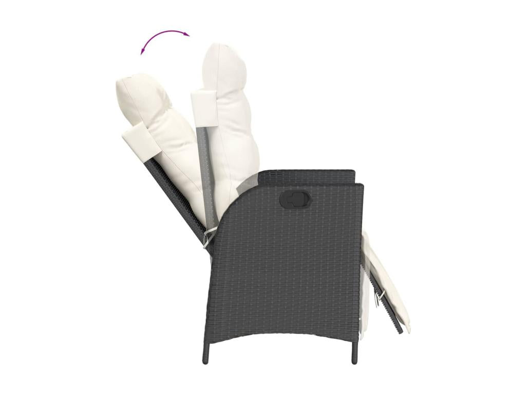 9-piece garden dining set with cushions, black resin wicker