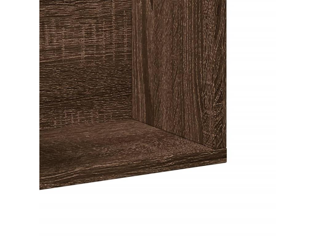 2-piece wall cabinets, brown oak, 75x18x16.5cm, engineered wood