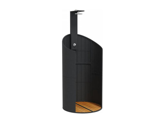 Premium - Black outdoor shower 100x100x241.5 cm poly rattan wood