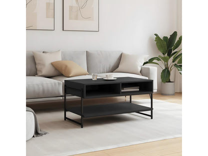 Black coffee table, 90x50x45 cm, engineered wood