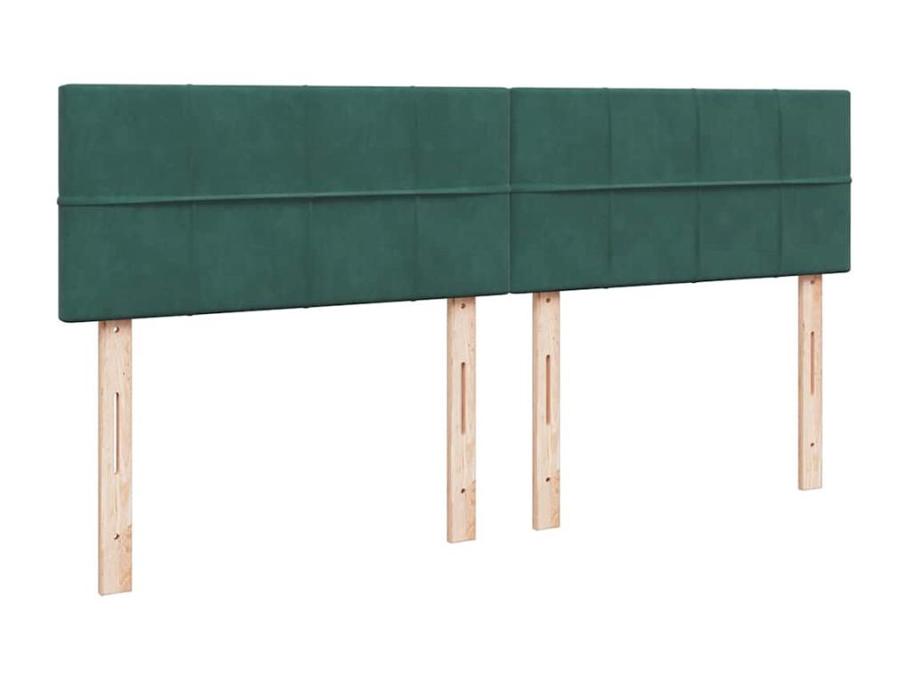 Bed frame with dark green 200x200 cm velvet mattress