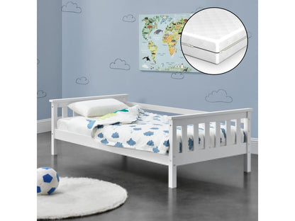 Children's Pine Bed with Orthopedic Mattress 160x80 cm White