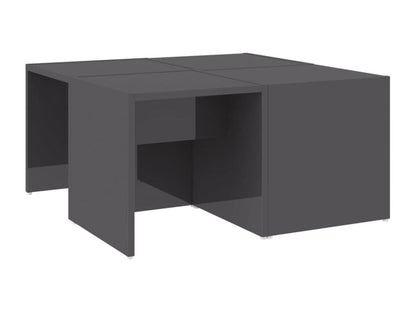Coffee tables, 4 pcs, glossy grey, 33x33x33 cm, engineered wood