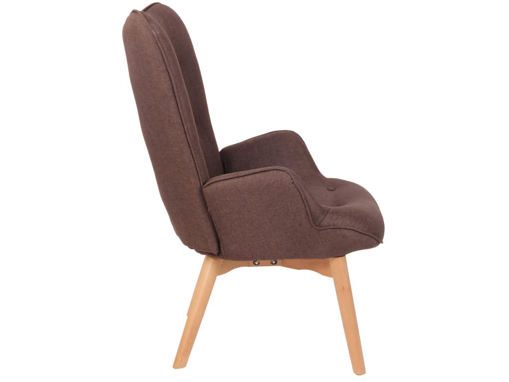 Armchair - Fabric / Wood - Brown -