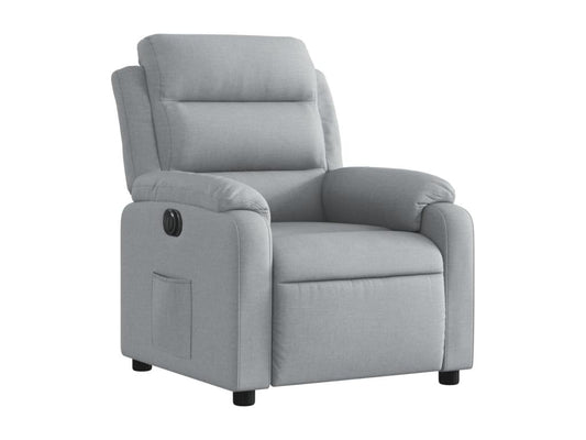 Light Grey Electric Recliner Chair in Fabric