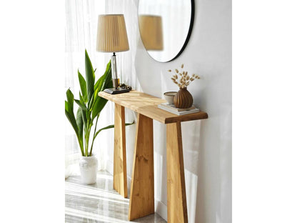 Console Table, Multipurpose Storage Cabinet, Hallway Desk, 100x28 h83 cm, Oak