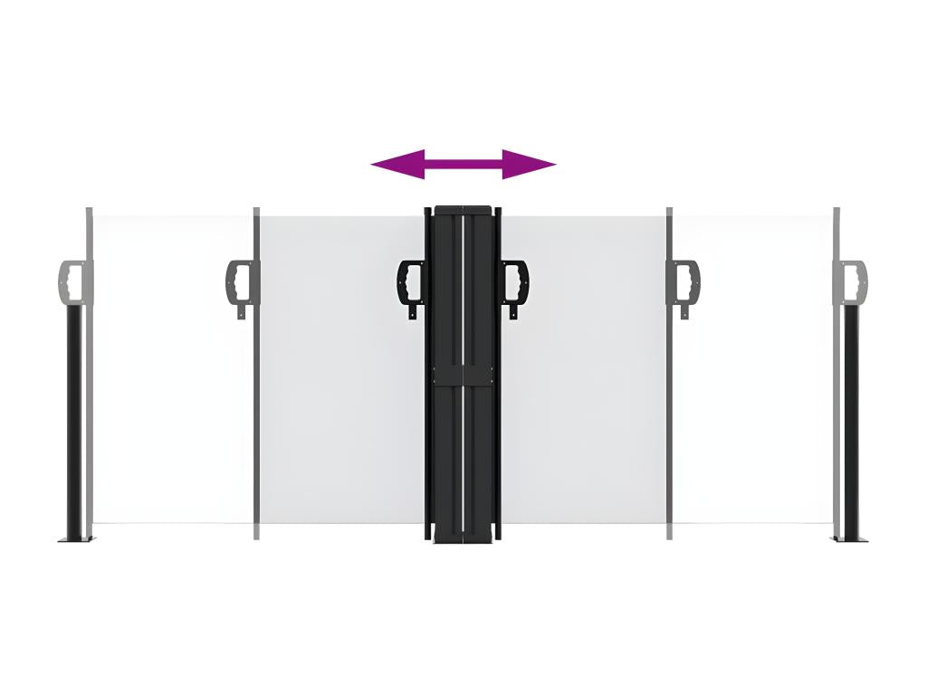 White retractable side awning 100x600 cm