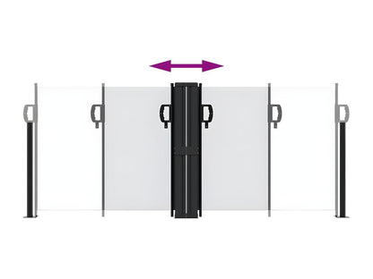 White retractable side awning 100x600 cm