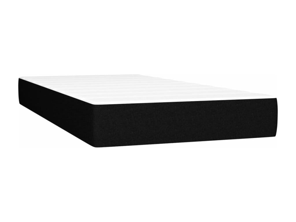 Upholstered bed base with mattress and LED, black, 90x190 cm, fabric