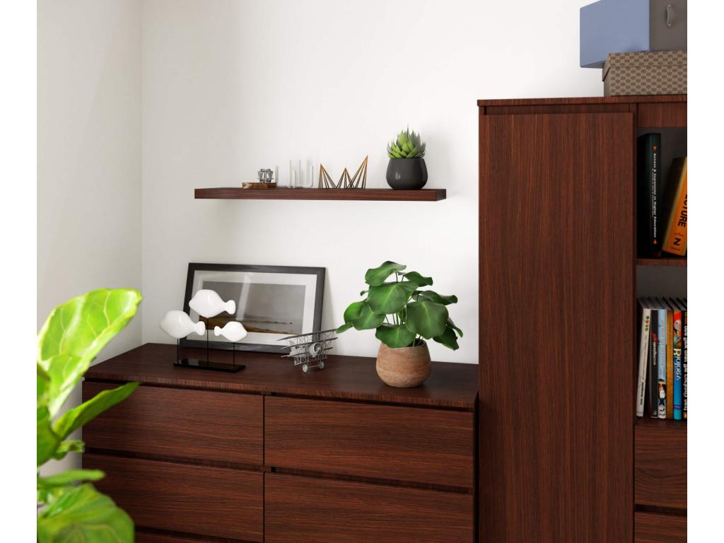 PS4 Wenge Wall Shelf 80 cm Wenge color 1 shelf 80x20x3.2 cm