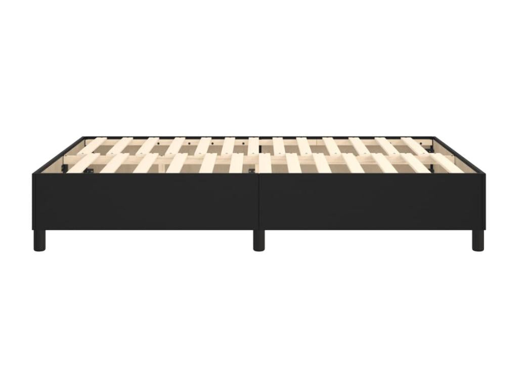 Black bed base 140x190 cm Faux leather